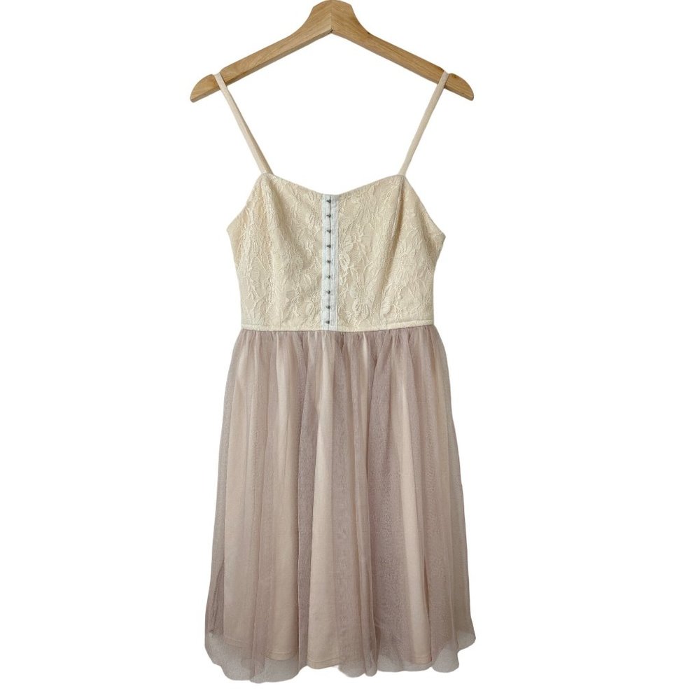 Xhilaration Spaghetti Strap Lace & Tulle Dress Size Medium